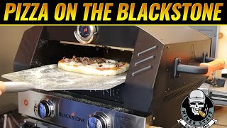 FIRST PIZZA ON THE NEW BLACKSTONE PIZZA OVEN |  22' Blackstone Griddle Pizza Attachment
