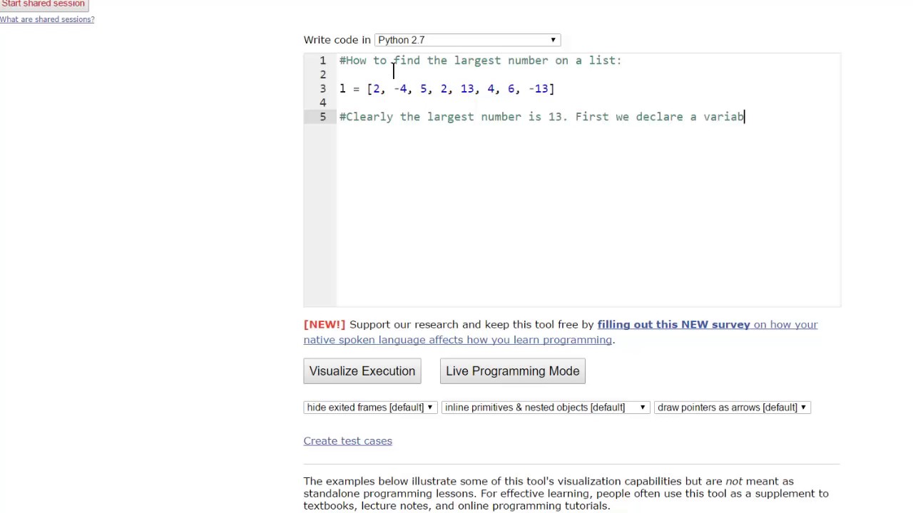 largest number in list python assignment expert