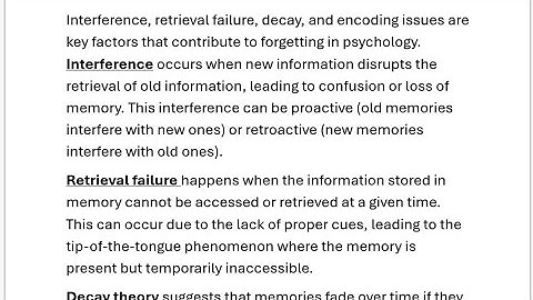 Forgetting Nature and Causes Interferences, Retrieval Failure, Decay Theory, Encoding