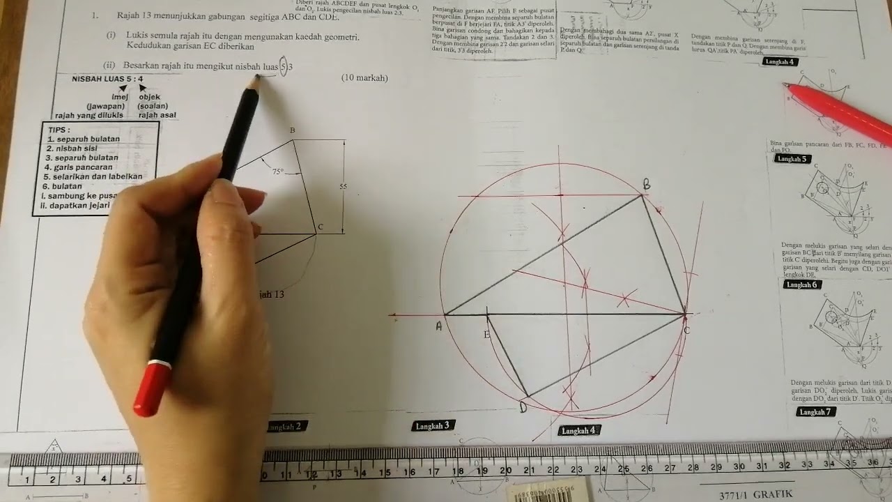 ulangkaji peperiksaan 2 : segitiga diberi sudut puncak sudut tepat pembesaran pengecilan nisbah luas