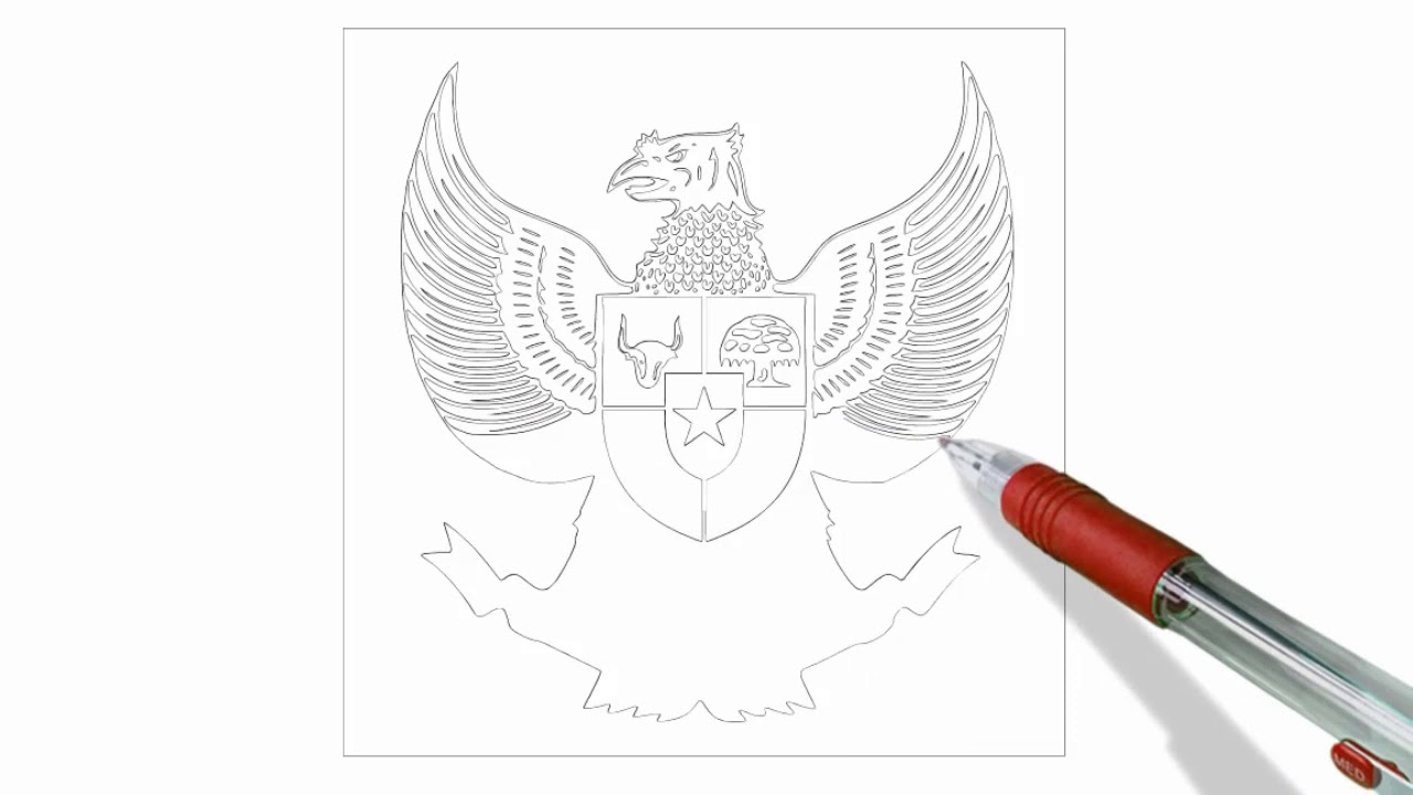 Gambar Garuda Pancasila Sketsa Pulp