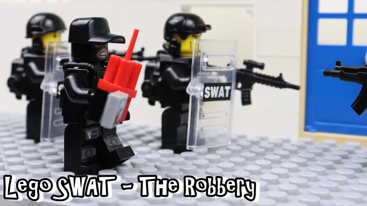 Lego Swat The Robbery Lego Swat Lego Bank Robbery Lego Plane Crash Best Lego Videos