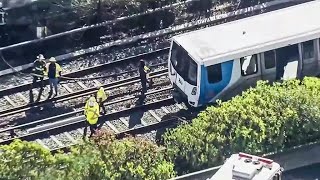 Crews work to restore service following BART train derailment