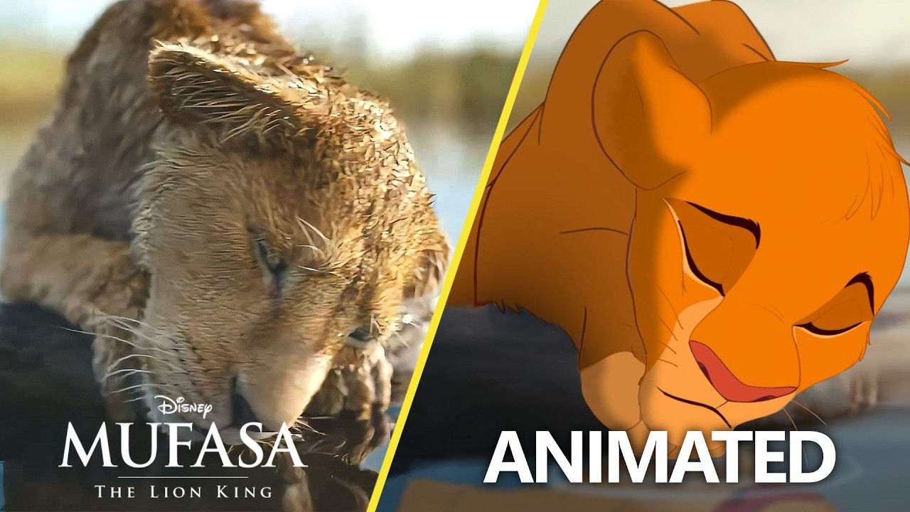 Mufasa: The Lion King (2024) 2D Animated vs Original Side-by-Side Comparison