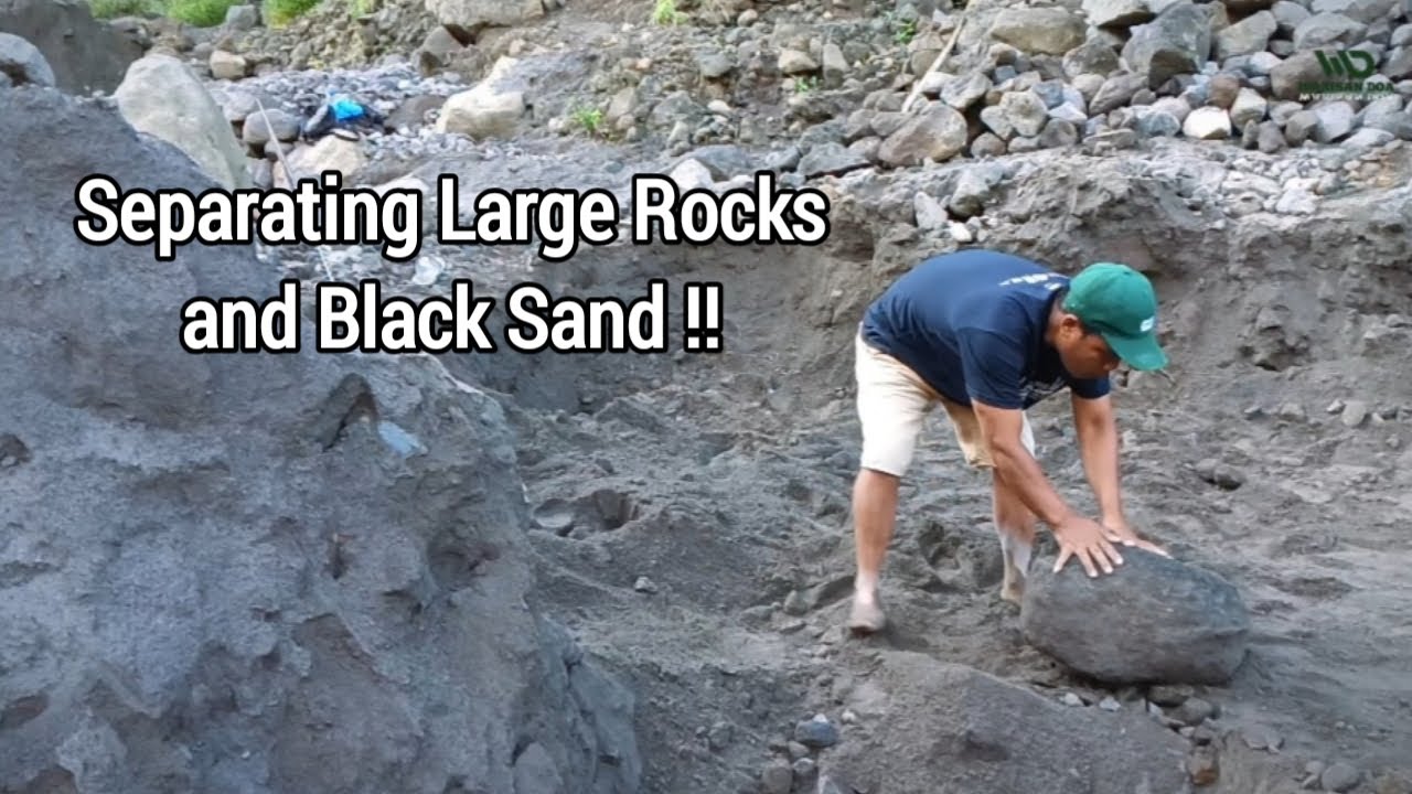 Separated Rocks They Moved Large Rocks, and They Separated the Black Sand from the ...