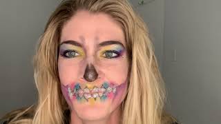 Easy Rainbow Skeleton Makeup