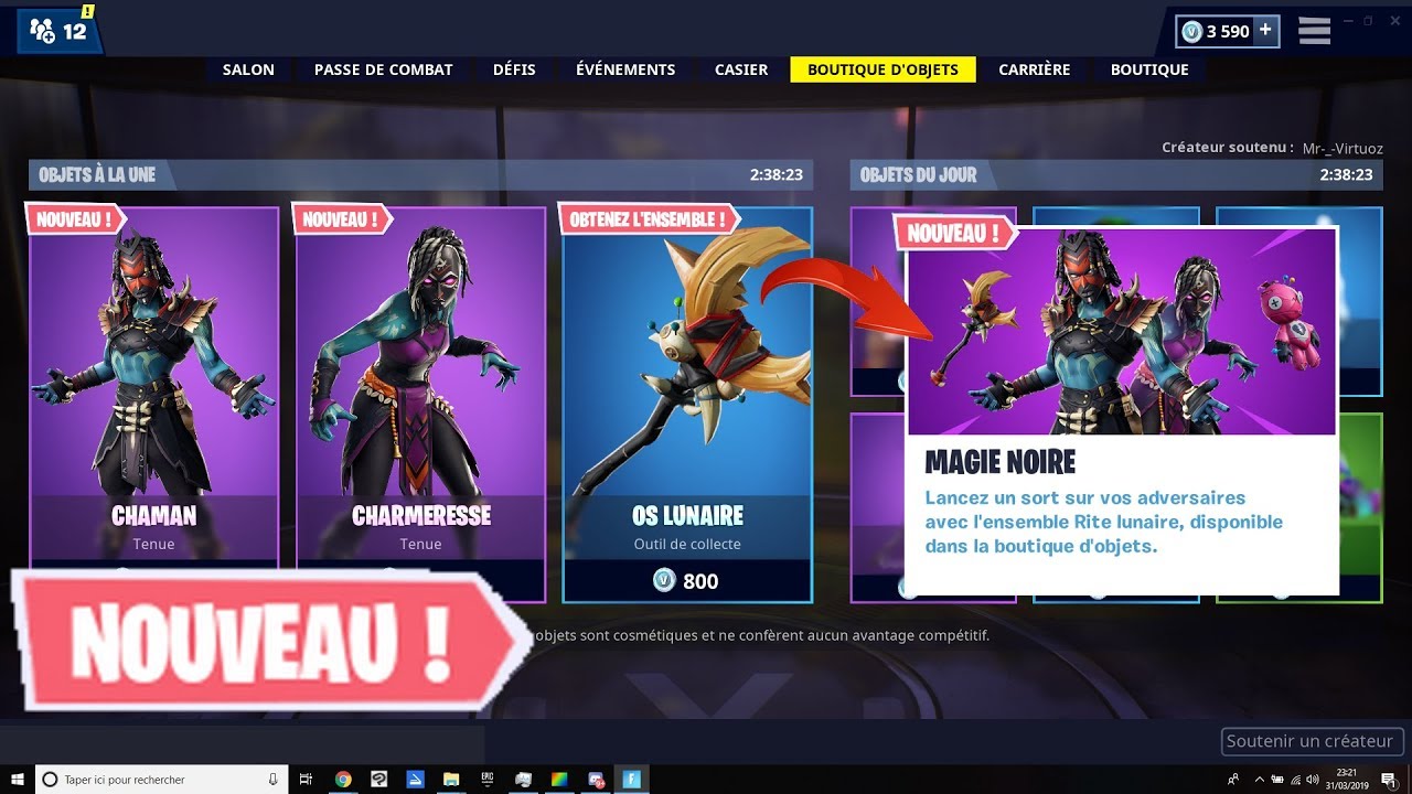New Skin Charmeresse Boutique Fortnite Du 31 Mars 2019 Item Shop - new skin charmeresse boutique fortnite du 31 mars 2019 item shop battle royale