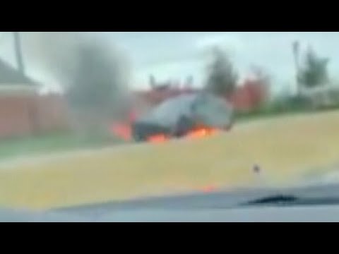 Footage shows Tesla Model S burst into flames on Texas highway