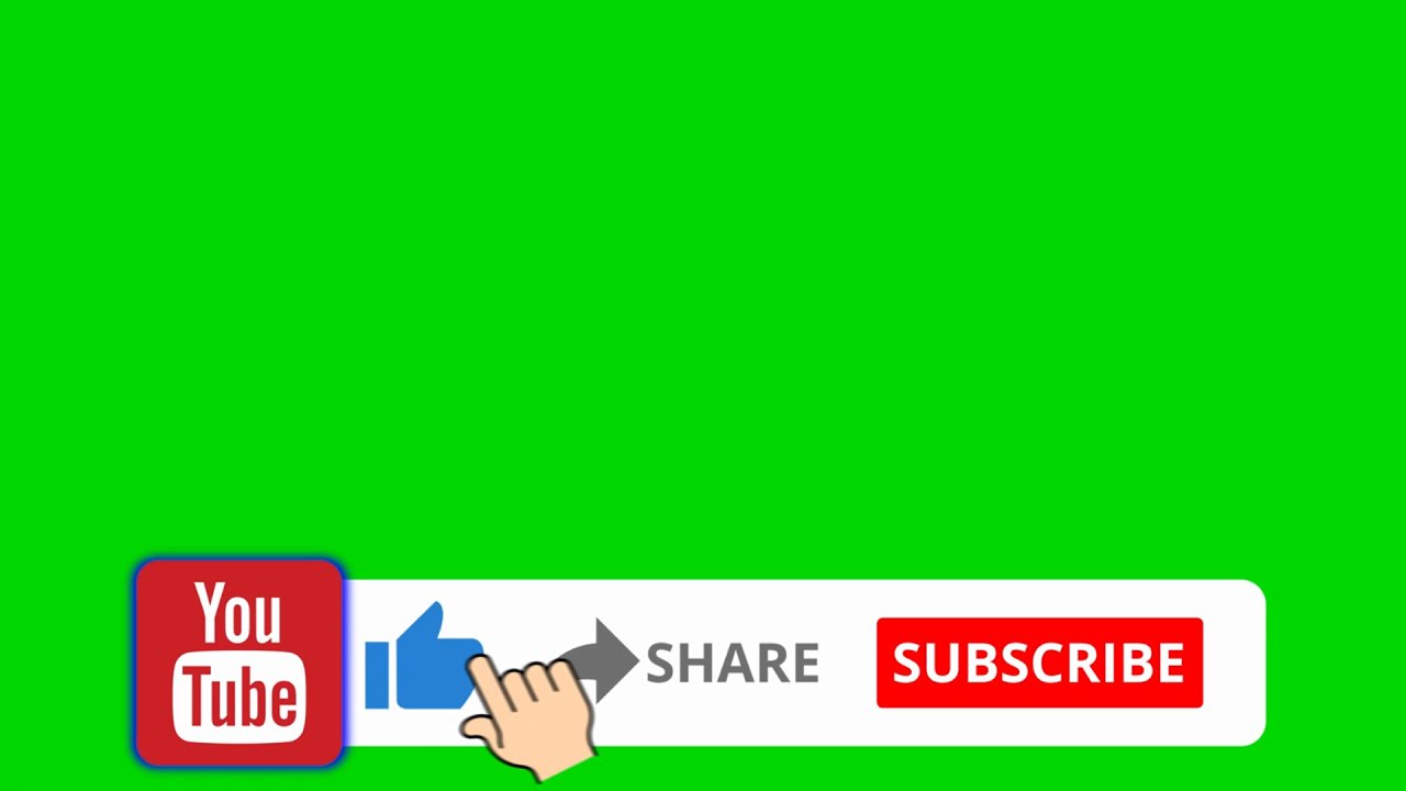 GREEN SCREEN  YouTube Like Share Subscribe BUTTONFree to use in videos without green background 3