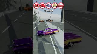 Pixar Cars Jumping Across the Bridge &amp; Brake Test☠️ #cars