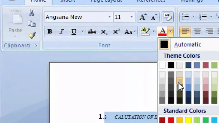 How to Change Font Color in Microsoft Word 2007