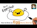 How to Draw an Egg Sunny Side Up 🍳Cute Pun Art #3