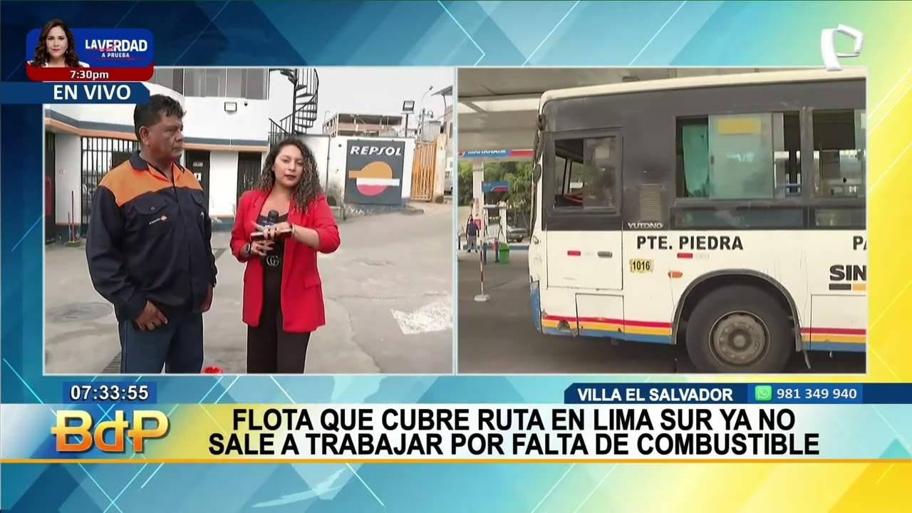 VES: Flota que cubre ruta en Lima Sur ya no sale a trabajar por falta de combustible