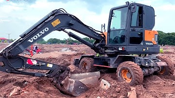Máy Xúc VOLVO Bánh Lốp Múc San Cát/VOLVO Excavator Wheel Tires Sand Leveling
