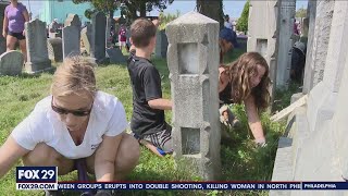 Over 100 volunteers gather in Oxford Circle to restore historic cemetery