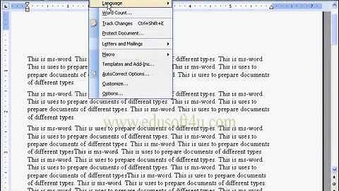 Tools Menu Options in MS Word Part 1 MS Office 2003 in Telugu (nowtelugu.com)