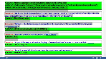 WordPress Up Work test answers - 2016