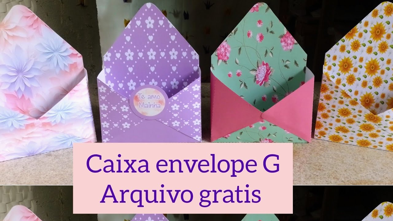 CAIXAS ENVELOPE FLORAIS DIA DAS MÃES .TAMANHO G
