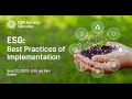 ESG: Best Practices of Implementation