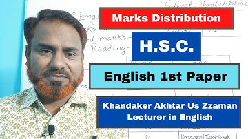 Syllabus and marks distribution, H.S.C. English 1st paper. Lecture no.01.