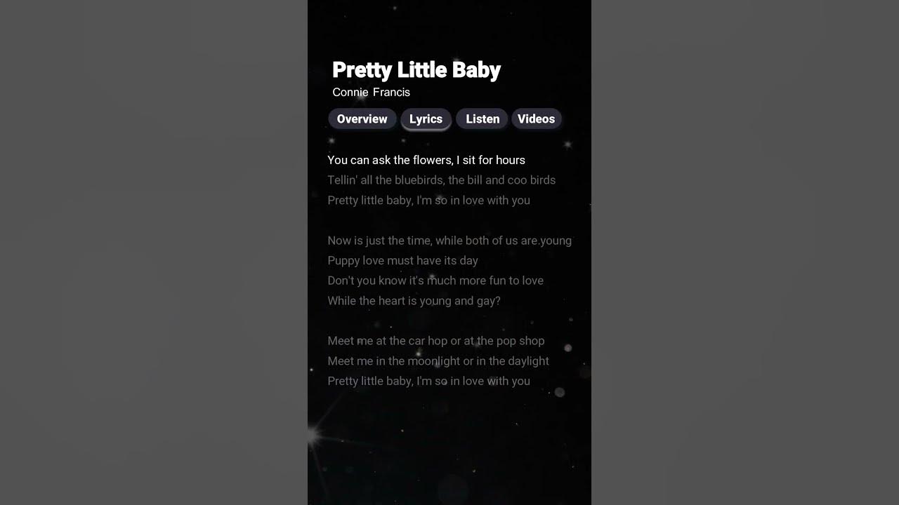 Pretty Little Baby - Connie Francis (Lyrics) #prettylittlebaby #conniefrancis #lyrics Pretty Little Baby - Connie Francis (Lyrics) #prettylittlebaby #conniefrancis #lyrics