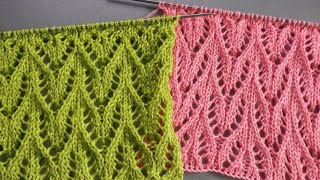 Lace Stitch Pattern | Ajourmuster stricken | Punto traforato ai ferri | Punto calado a dos agujas