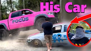 DESTROYING MY FRIENDS CAR!!