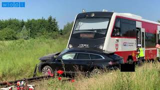 Poważny w skutkach wypadek na przejeździe kolejowym w Krzycku Wielkim