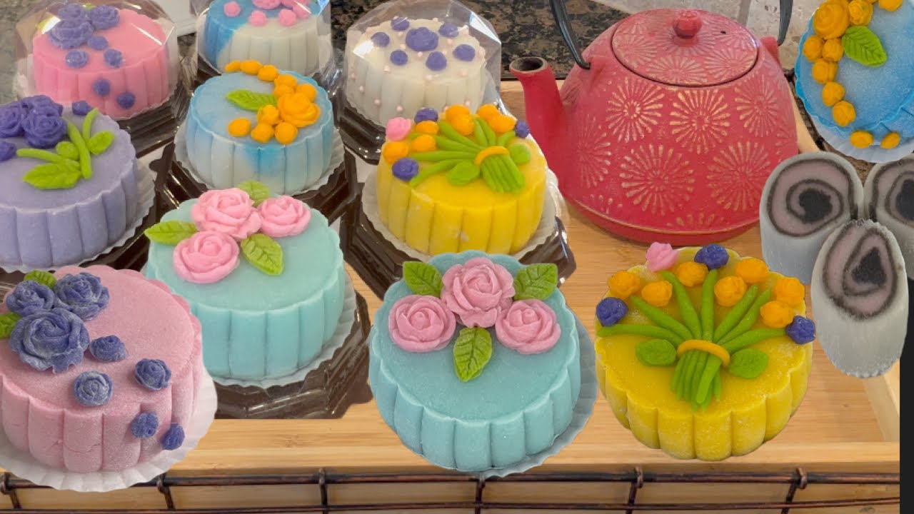 Cách Làm Bánh Dẻo Trung Thu Nhân Đậu Xanh Mè Đen Mềm Dẻo Đẹp Và Rất Là Ngon - Snow Skin Mooncakes