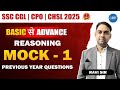 SSC CGL | CPO | CHSL 2025 | Basic to Advance Reasoning Mock-1 | PYQ's | Live with Ravi Sir