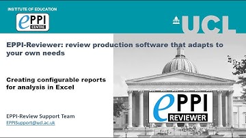 Creating a configurable report in EPPI-Reviewer 4 for analysis in Excel