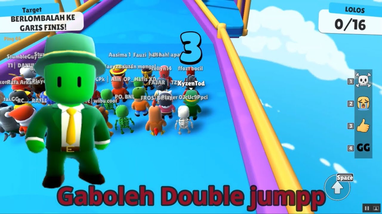 AKU MAIN STUMBLE NO DOUBLE JUMP CHALLENGE!! Stumble Guys YouTube