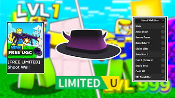 [FREE LIMITED] Shoot Wall Simulator Script | Auto Shoot, Auto Farm, Auto Rebirth | *PASTEBIN NO KEY*