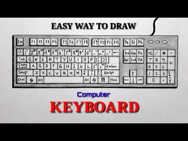 Easy way to draw computer keyboard How to draw keyboard step by very easy   YouTube
