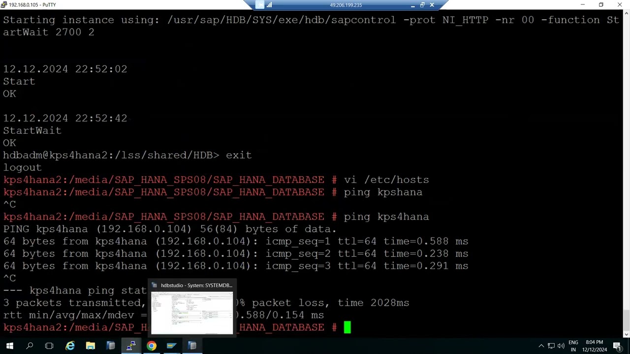 SAP HANA 2.0 - HA REPLICATION SETUP