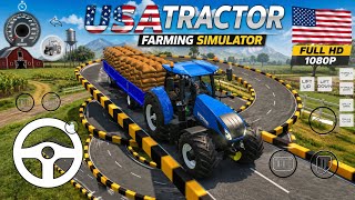 USA Tractor Driving Challenge 😱Real USA Farming Simulator 2026 🚜🇺🇸Dangerous Tractor Road Driving screenshot 1