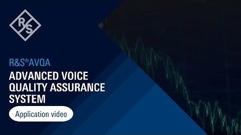 R&S AVQA Advanced voice quality assurance system