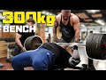 300kg661lb bench press  road to 700lbs with gym reaper and friends at world famous dinos gym