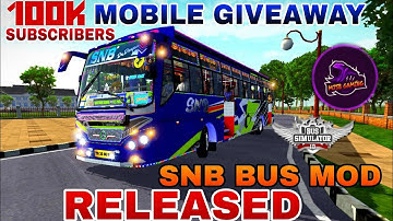 Snb bus mod released now for bus simulator Indonesia mass tamilnadu private bus entry|MJSB GAMING|