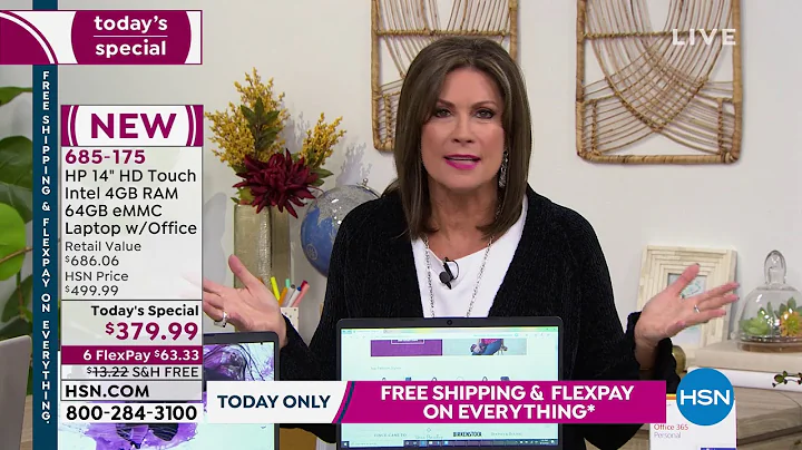 HP 14" HD Touch Intel 4GB RAM 64GB eMMC Laptop with Offi...