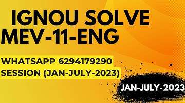mev-11 solved assignment 2022-23 / mev-11solved assignment 2023 in english/ ignou mev-11