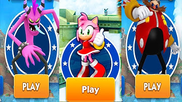Sonic Dash Amy Unlocked and Fully Upgraded Anniversary Update - All 17 Characters Unlocked