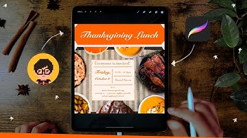 🥧 How to design a Social Media post using Procreate and Ipad Pro 2020 | Thanksgiving poster