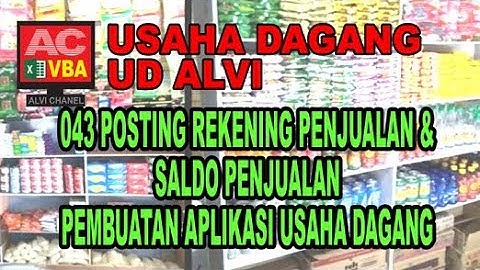 043 Posting Rekening Penjualan & Saldo Penjualan VBA Excel Pembuatan Aplikasi Usaha Dagang