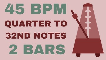 Metronome Click Track - 2 Bars Quarter to 32nd Notes 45 bpm - Smartronome