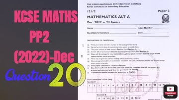 QN.20 | KCSE MATHS PP2 2022 | Vectors