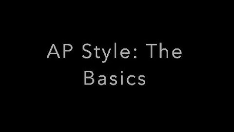 Simple AP Style Guide (for middle school journalism)