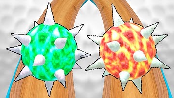 Spiny Ball vs Reverse in Rolling Ball Sky Escape | Levels 219-223