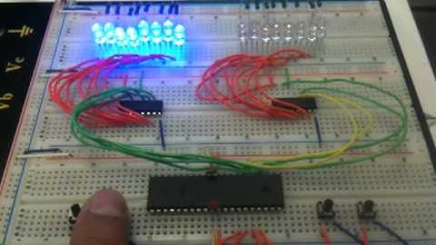 Two shift registers displaying different festive light displays