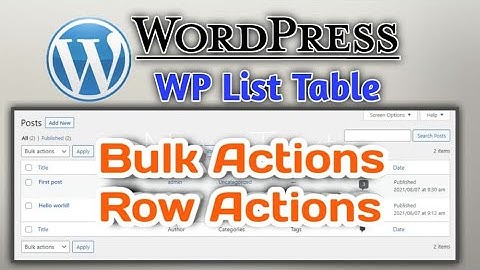 How to add Bulk action and Row action Buttons in WP List Table on WordPress | Zeeshan Web